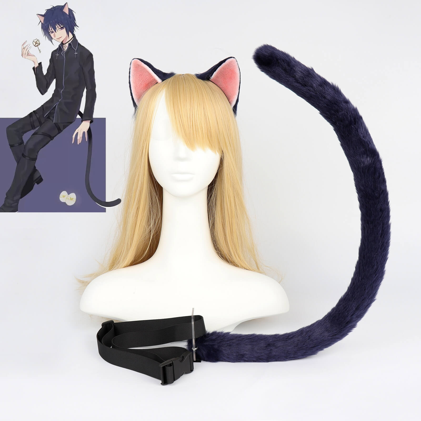 Cosplay Cat Ears And Tail Set - Femboy Fashion