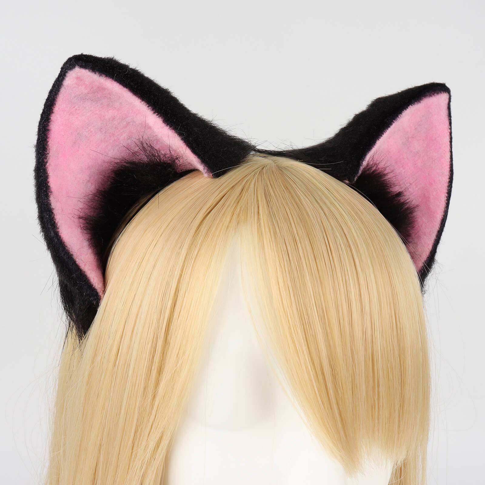 Black And Pink Cat Ears And Tail - Femboy Fashion