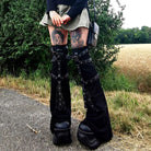 Black Punk Rock Leg Warmers - Femboy Fashion