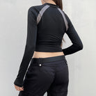 Black Slim Fit T-shirt Long Sleeve - Femboy Fashion