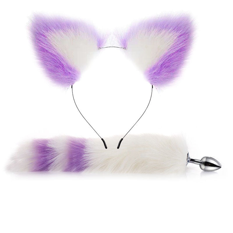 Fox Tail Butt Plug And Ears 2 Piece Set - Femboy Fashion