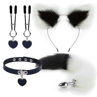 Fox Ears & Tail Plug 4-Piece Set (Femboy)