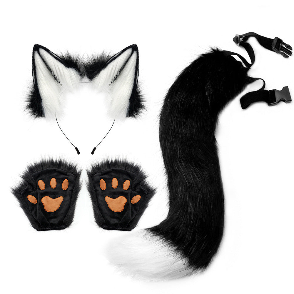 Fox Ears And Tail With Gloves Set - Femboy Fashion