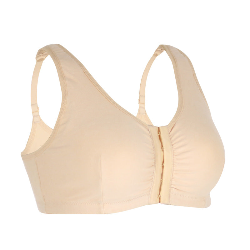 Beige Cotton Front Closure Pocket Bra for Sissy - Femboy Fashion