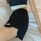 Black Cotton Sports Shorts - Femboy Fashion