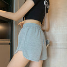 Grey Cotton Sports Shorts - Femboy Fashion