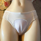 White Cotton With Lace Cameltoe Panties