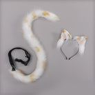 Brown and White Cow Cat Ear Headband And Tail Set - Femboy Fashion