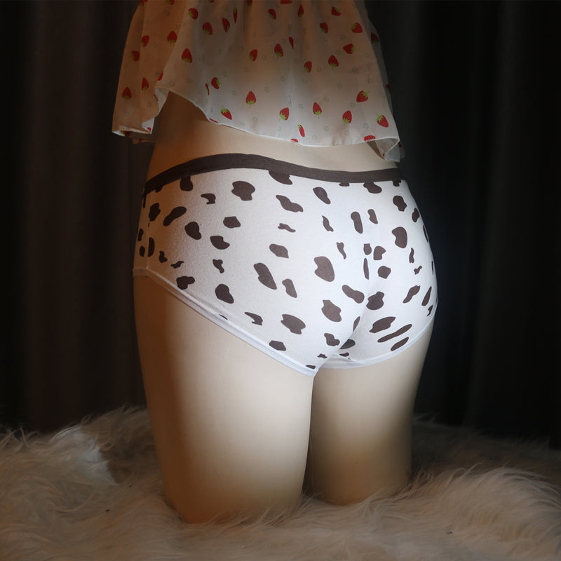 Cow Print Fake Pussy Panty Back - Femboy Fashion