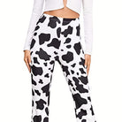 Femboy in Cow Print Flare Pant Front - Femboy Fashion