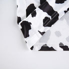 Cow print long sleeve crop top material