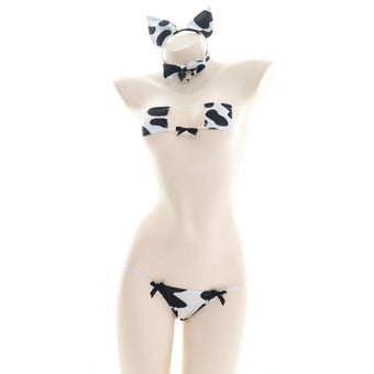 Femboy Cow Print Micro Bikini Set
