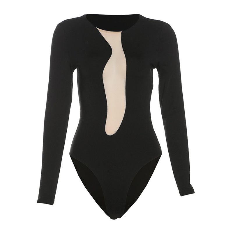 Crew neck long sleeve bodysuit