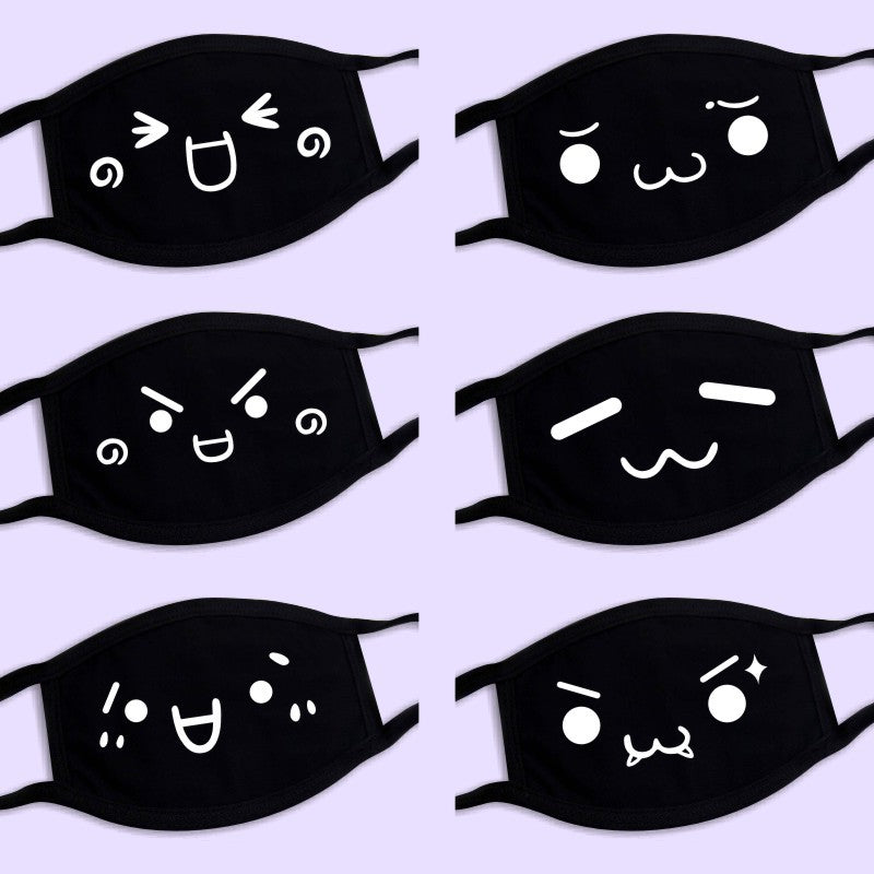 Kawaii Anime Black Face Masks