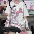 Femboy in White Anime T-Shirts - Femboy Fashion