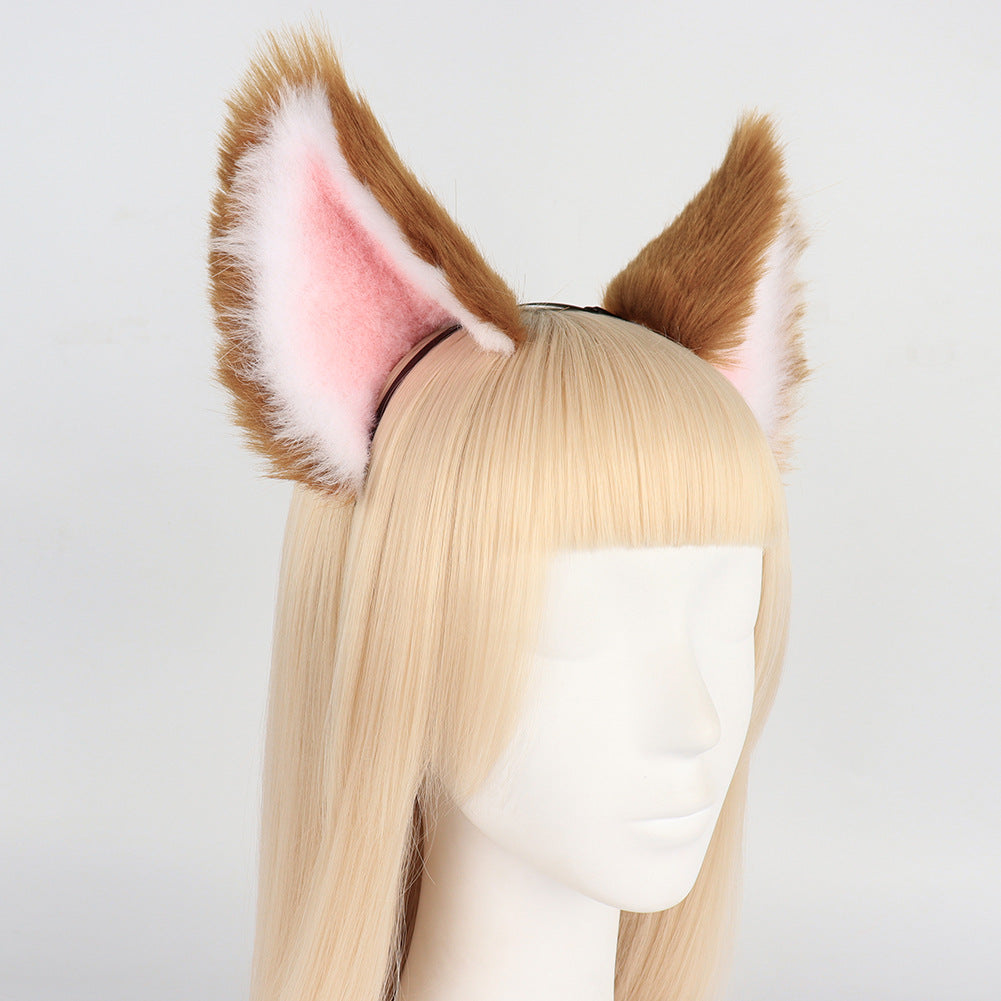 Cute brown and white fox tail and ears