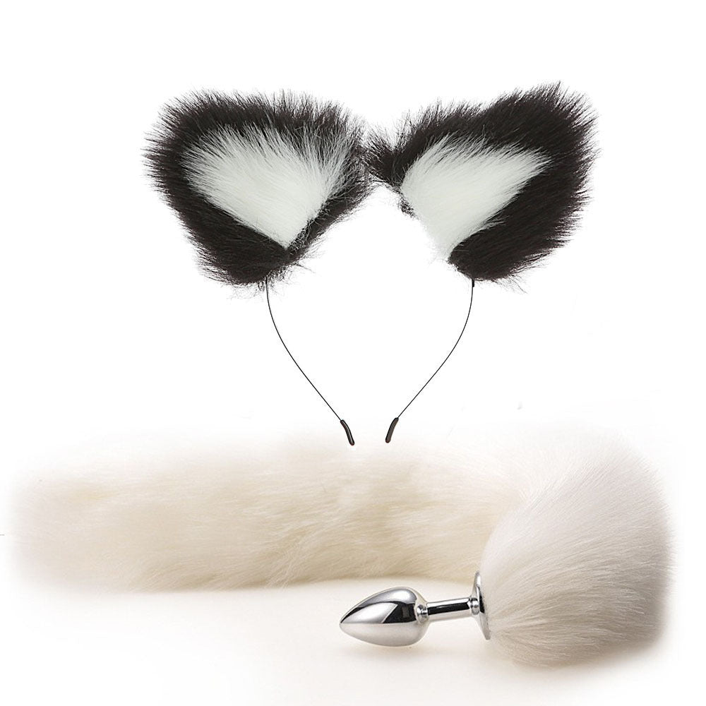 Fox Tail Butt Plug And Ears 2 Piece Set - Femboy Fashion