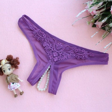 Sexy Crotchless Pearl Thong - Femboy Fashion