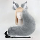 Gray Fox Ears And Tail Set - Femboy Fashion