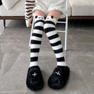 Knee High Black And White Striped Socks - Femboy Fashion