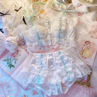 Cute Lace Floral Lingerie Set For Femboy- Femboy Fashion