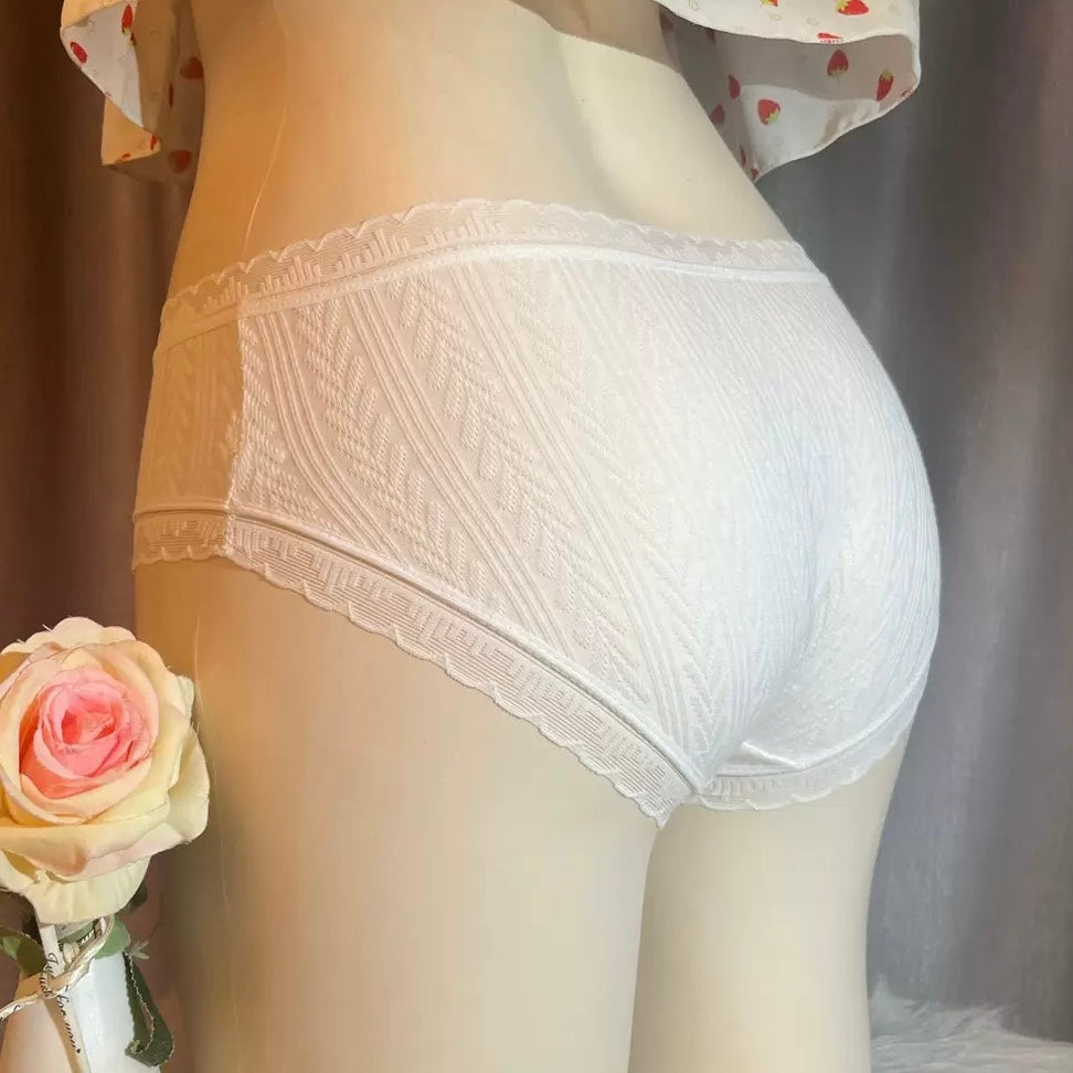 Cute white silicone hiding gaff panty back