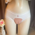 Cute white silicone hiding gaff panty front