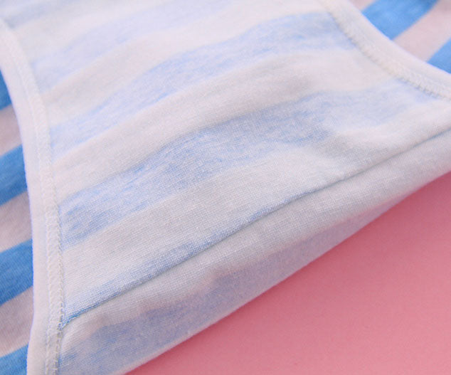 Blue and White Stripe String Panties Detail - Femboy Fashion