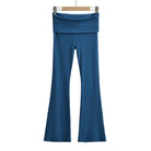 Femboy Dark Blue High Sport Kick Flare Pants - Femboy Fashion