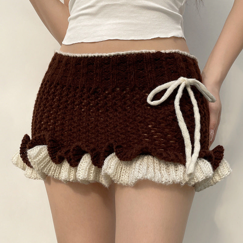 Ruffle Knitting Mini Skirt - Femboy Fashion