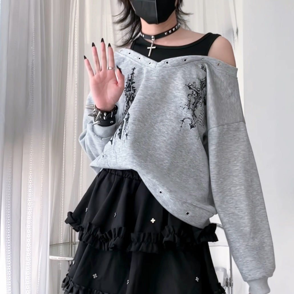 Dark Gray Bow Hoodie - Femboy Fashion