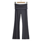 Femboy Dark Gray High Sport Kick Flare Pants - Femboy Fashion