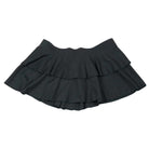 Black Double Layered Micro Mini Skirt on a white background