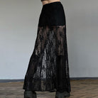 Goth Lace Maxi Skirt Black - Femboy Fashion