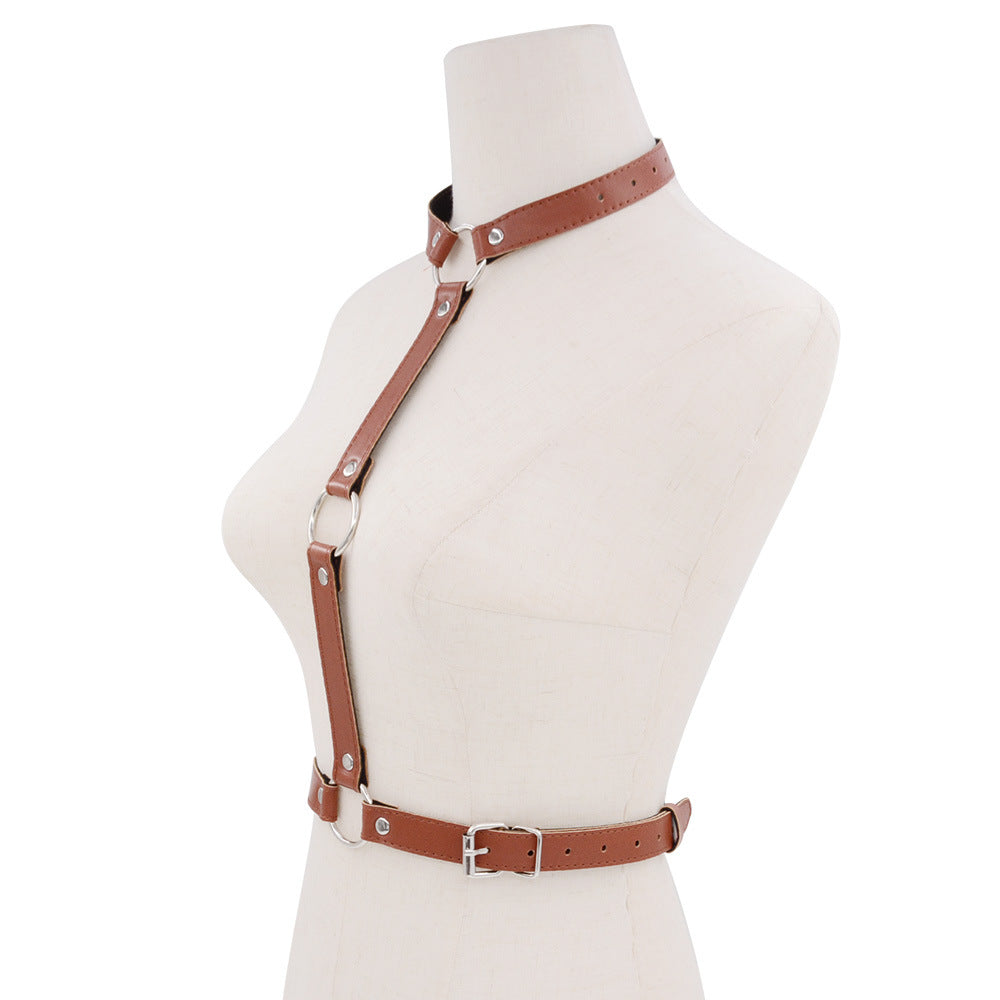 Fashion sexy punk leather body harness