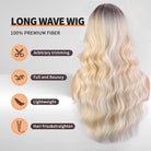 Femboy 613 Blonde Mix Brown Long Wave Wig With Bang - Femboy Fashion