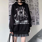 Femboy anime print oversize hoodie