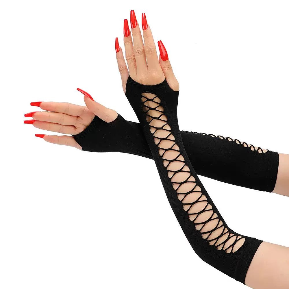 Black Goth Arm Warmers - Femboy Fashion