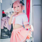 Femboy astolfo cosplay pink uniform