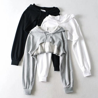 Cropped Drawstring Femboy Hoodie