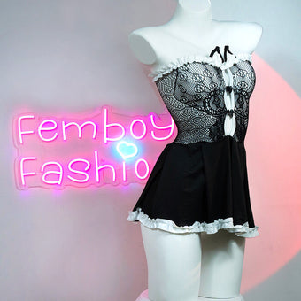 Sexy Femboy Cat Maid Lingerie Set