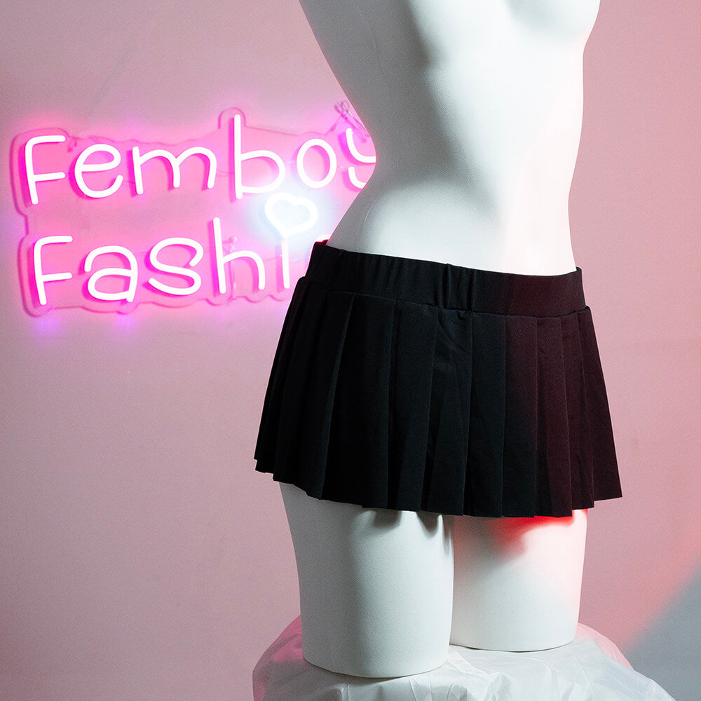 Femboy Fashion Black Micro Mini Skirt