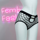 Femboy fashion black sexy hollow out fishnet panty