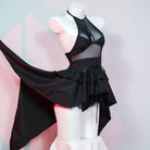 Gothic Backless Tuxedo Lingerie Dress