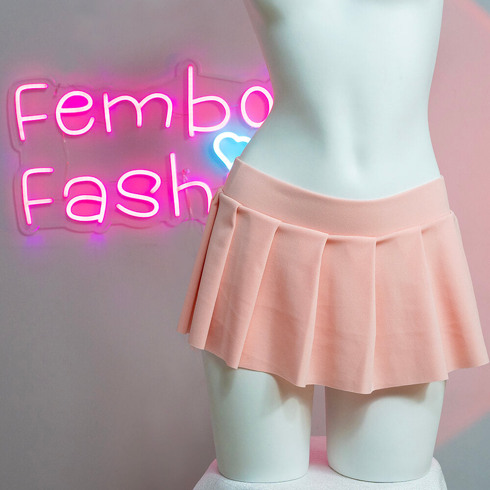 Femboy Fashion Pink Micro Mini Skirt