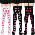 Femboy halloween skeleton bone thigh high socks