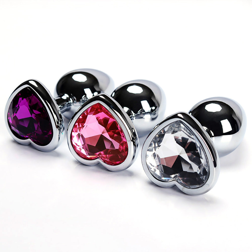 Femboy heart jewel butt plug set pink purple white