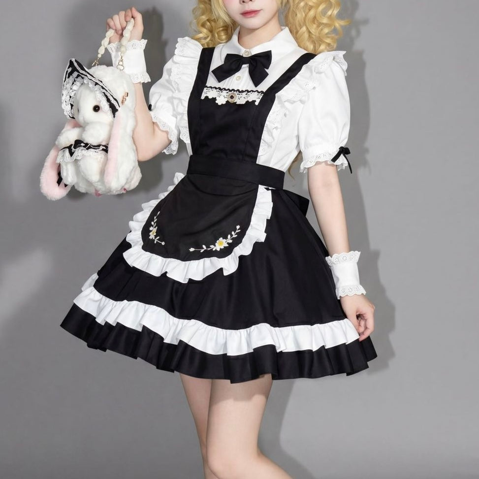 Femboy in black maid dress