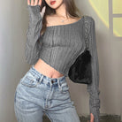 Dropped Shoulder Long Sleeve T-Shirt - Femboy Fashion