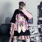 Femboy in femboy anime print long sleeve top front